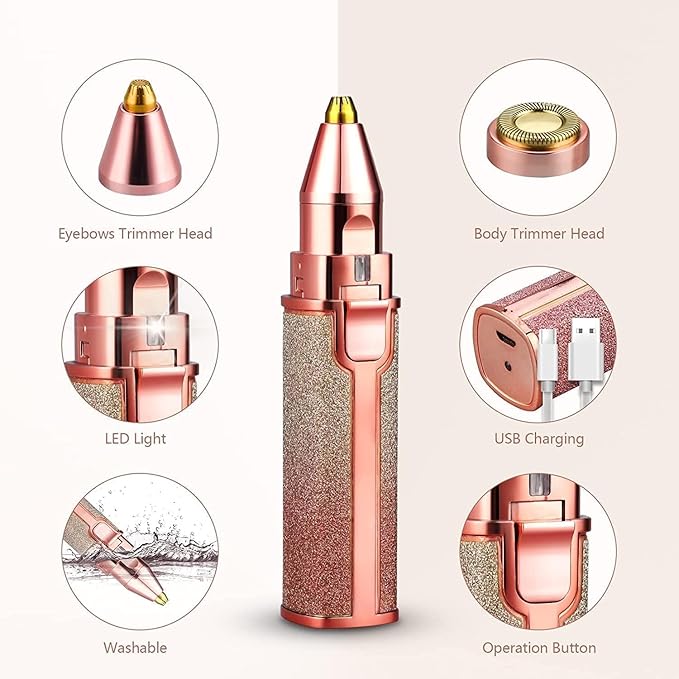 2 IN 1 Electric Eyebrows Trimmer And Women's Face Hair Remover