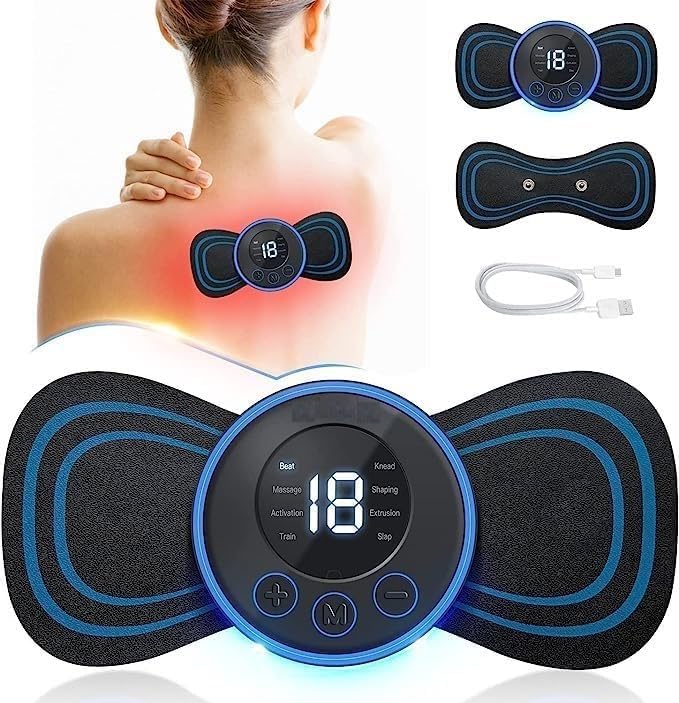 8 Mode & 19 Strength Level EMS Body Massager for Pain Relief Butterfly Massager